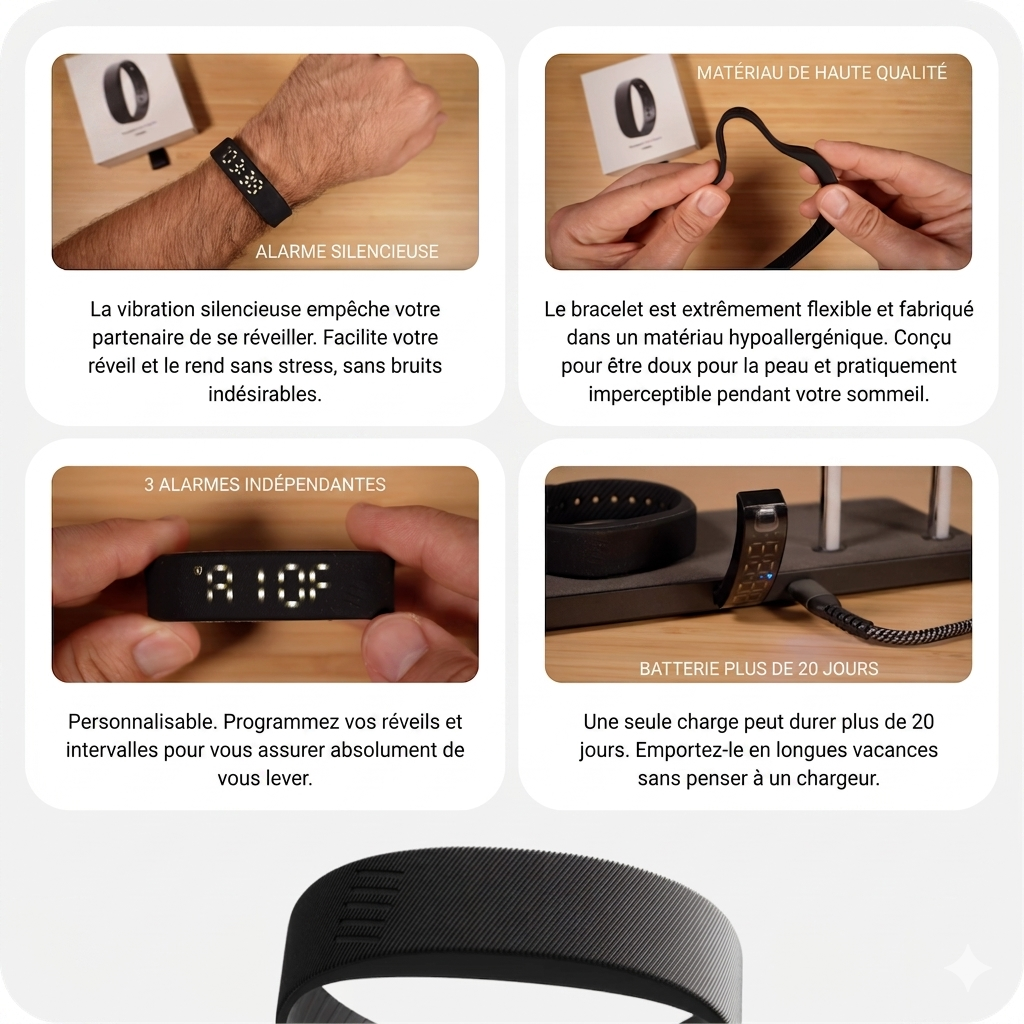 Bracelet Réveil Vibrant Intelligent - VIBRUP